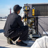 Fieldpiece GS422F Analog Gauge Set 4 Port Manifold in use