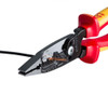 KNIPEX 8" 1000V Insulated Forged Wire Stripper stripping black solid wire