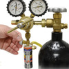 Uniweld NV1 NitroVue Nitrogen Flow Indicator attached to tank in use