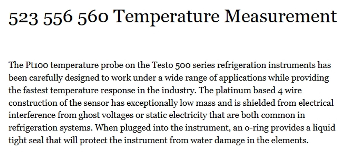 523 556 560 Temperature Measurement