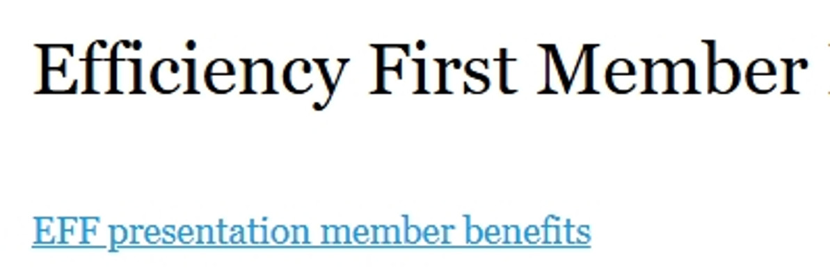 Efficiency First Member Benefits