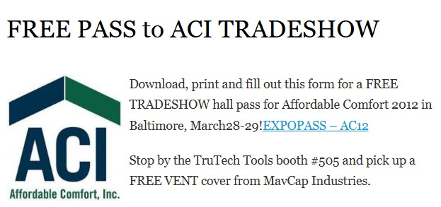 FREE PASS to ACI TRADESHOW