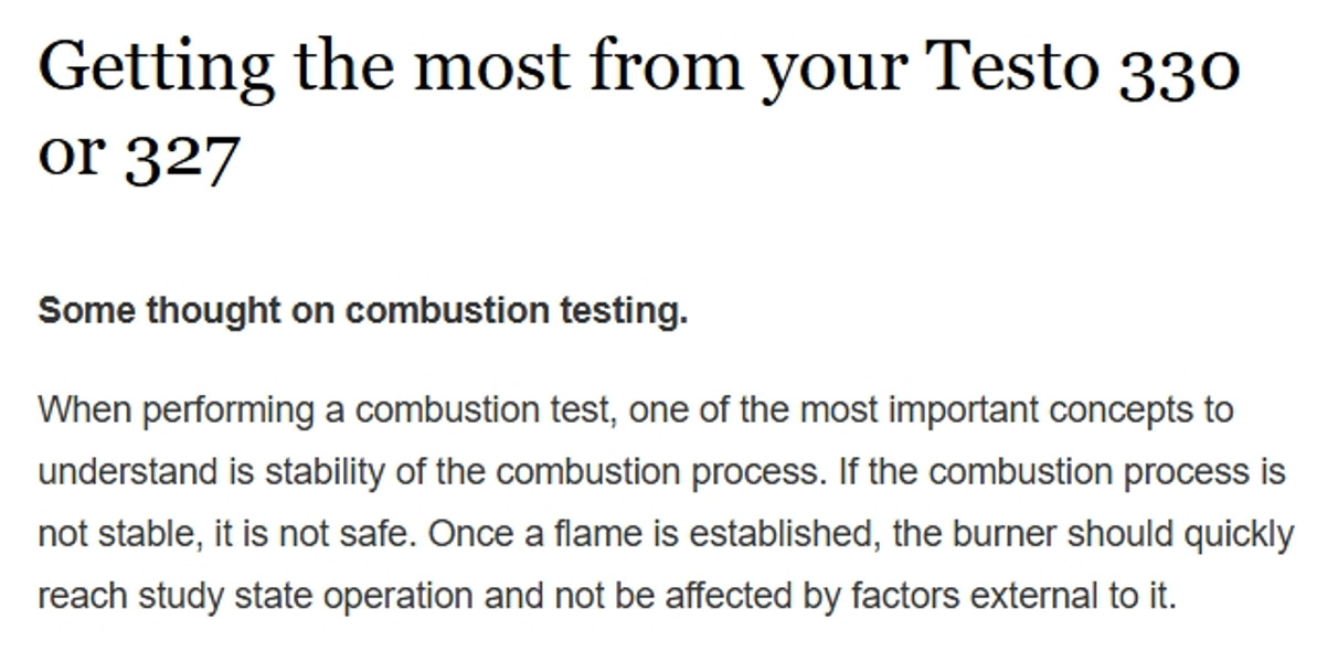 Getting the most from your Testo 330 or 327