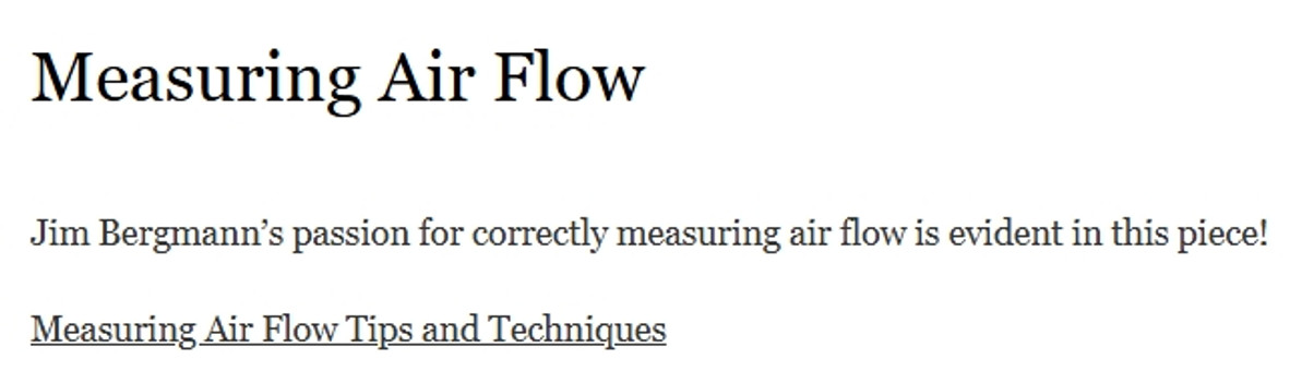Measuring Air Flow