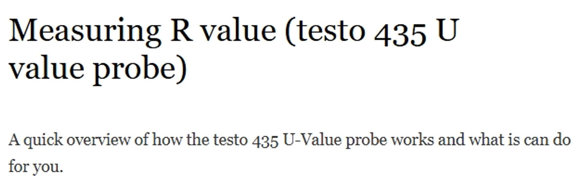 Measuring R value (testo 435 U value probe)