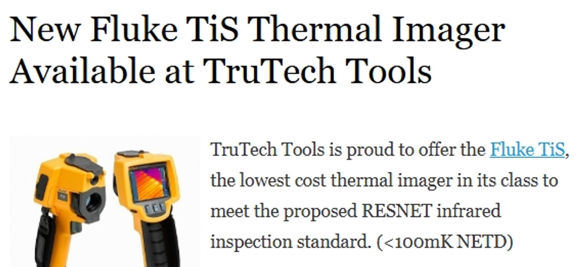 New Fluke TiS Thermal Imager Available at TruTech Tools
