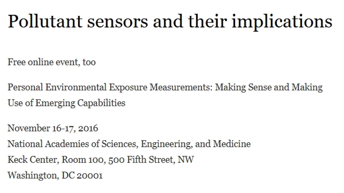 Pollutant sensors and their implications