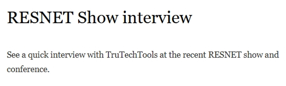 RESNET Show interview