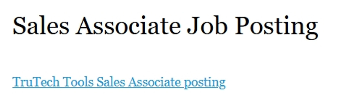 Sales Associate Job Posting