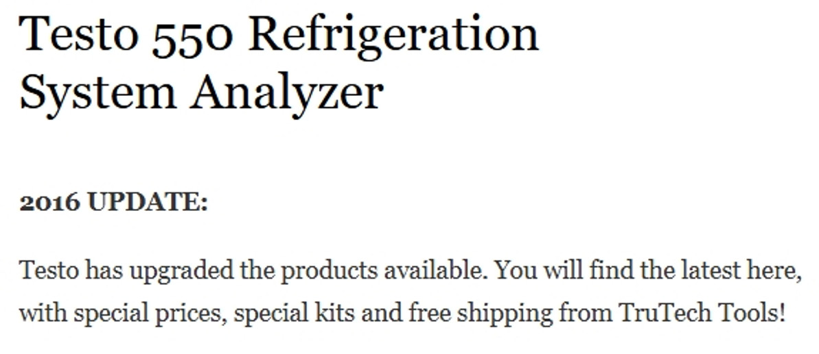 Testo 550 Refrigeration System Analyzer