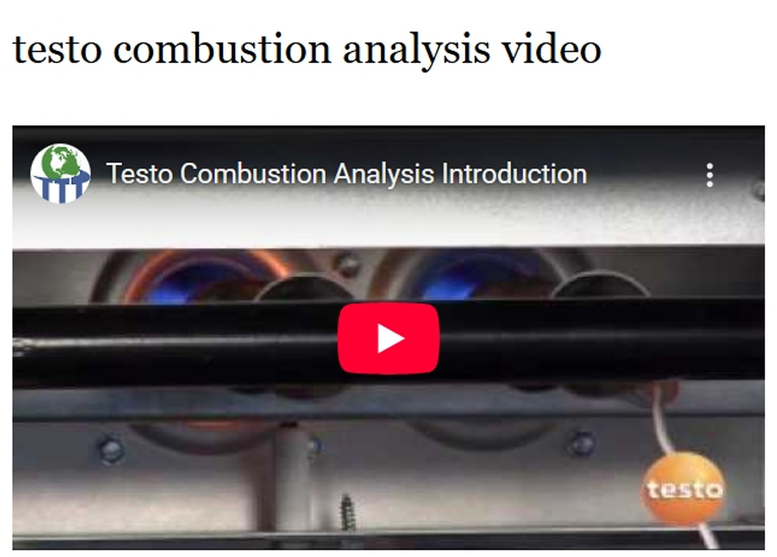testo combustion analysis video