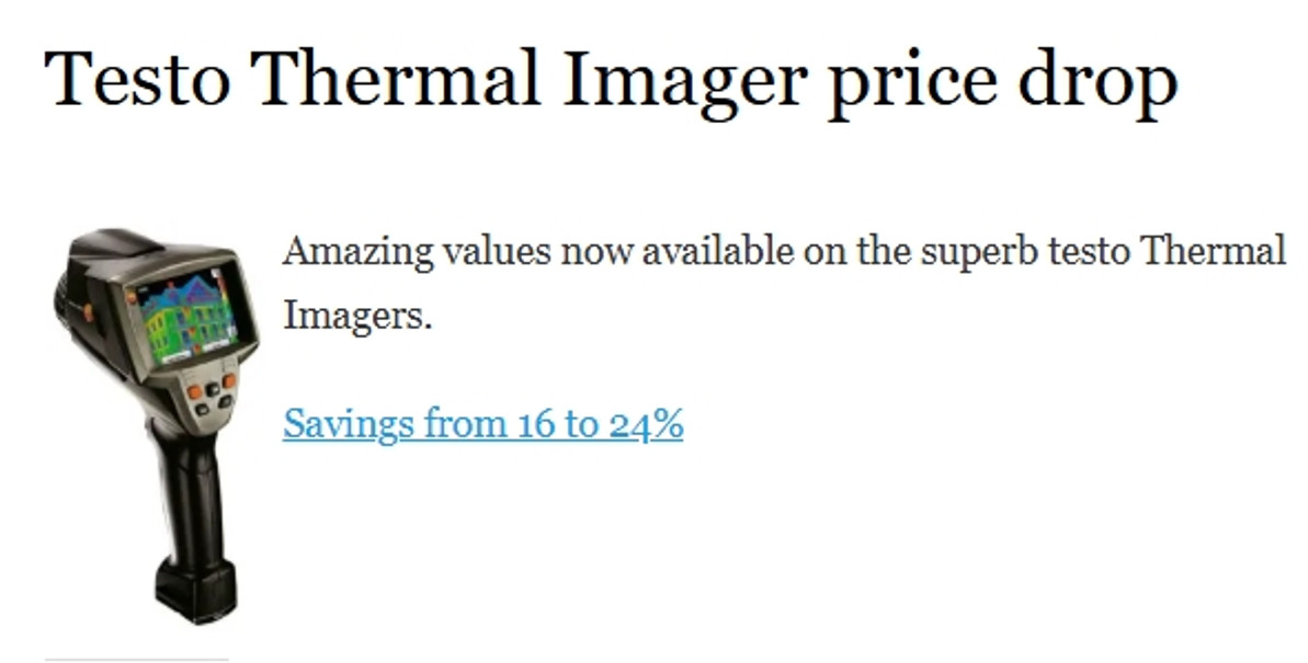 Testo Thermal Imager price drop