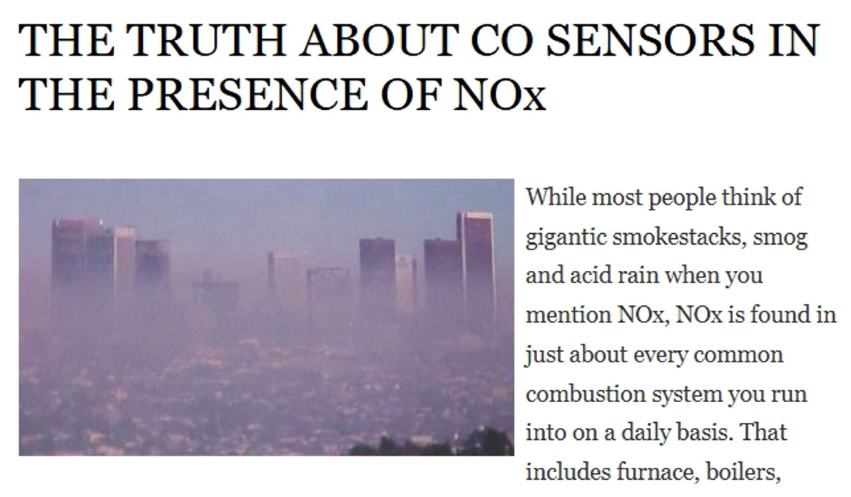 THE TRUTH ABOUT CO SENSORS IN THE PRESENCE OF NOx