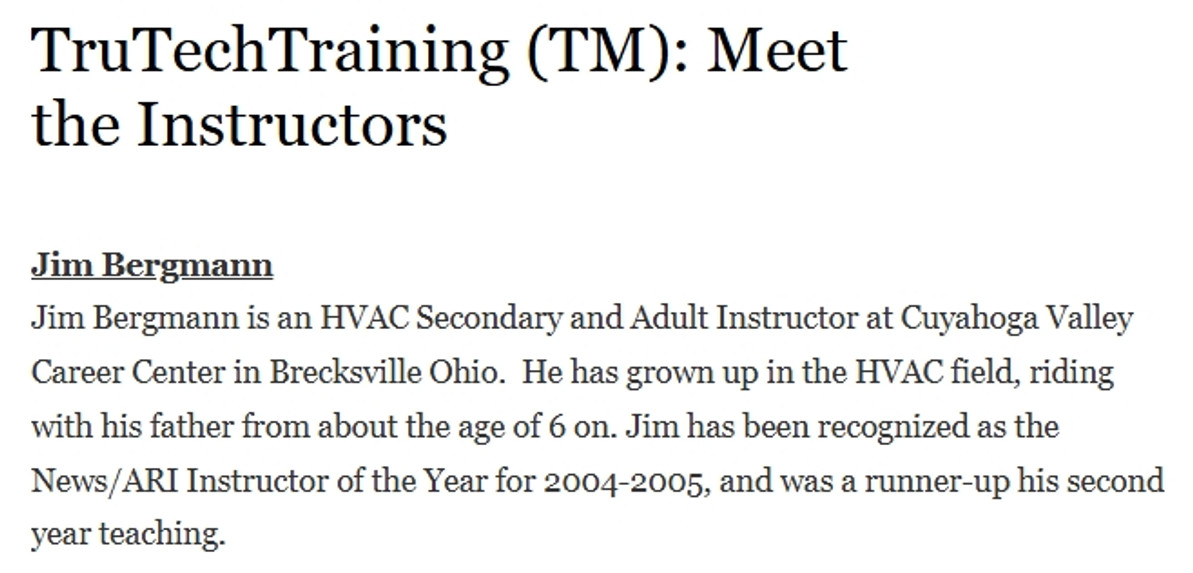 TruTechTraining (TM): Meet the Instructors