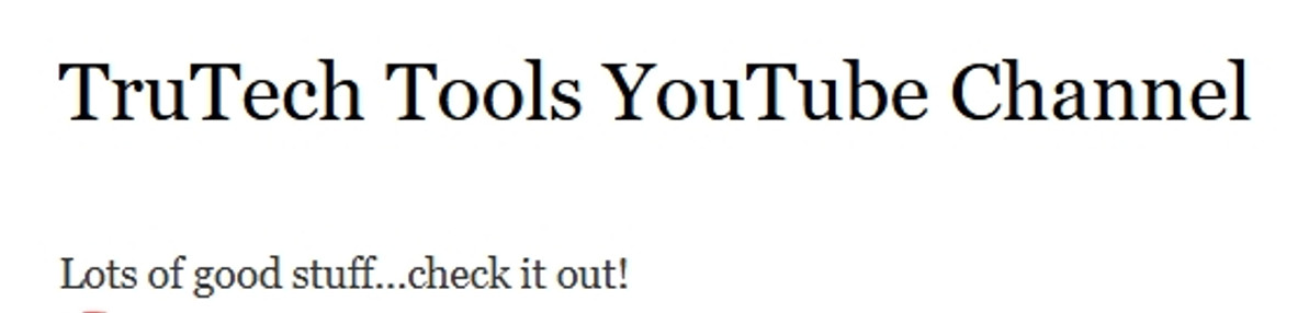 TruTech Tools YouTube Channel