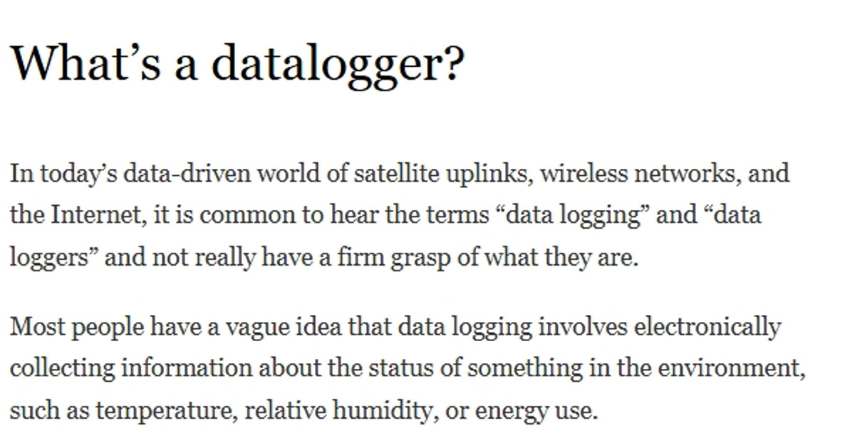 What's a datalogger?