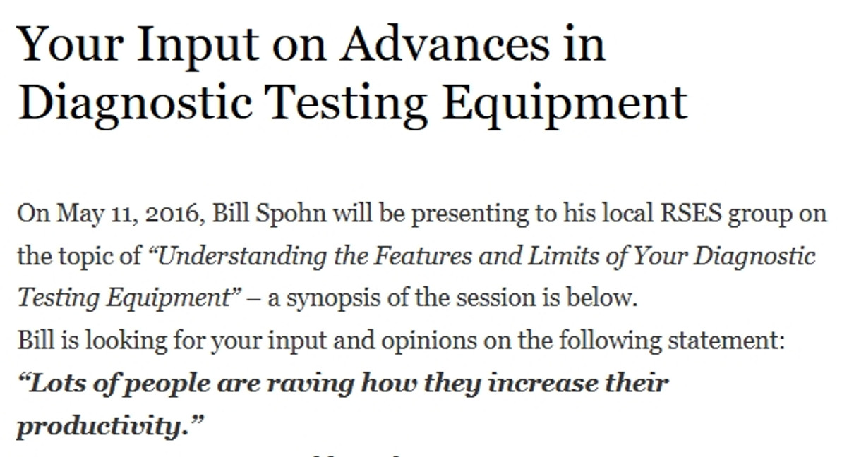 Your Input on Advances in Diagnostic Testing Equipment
