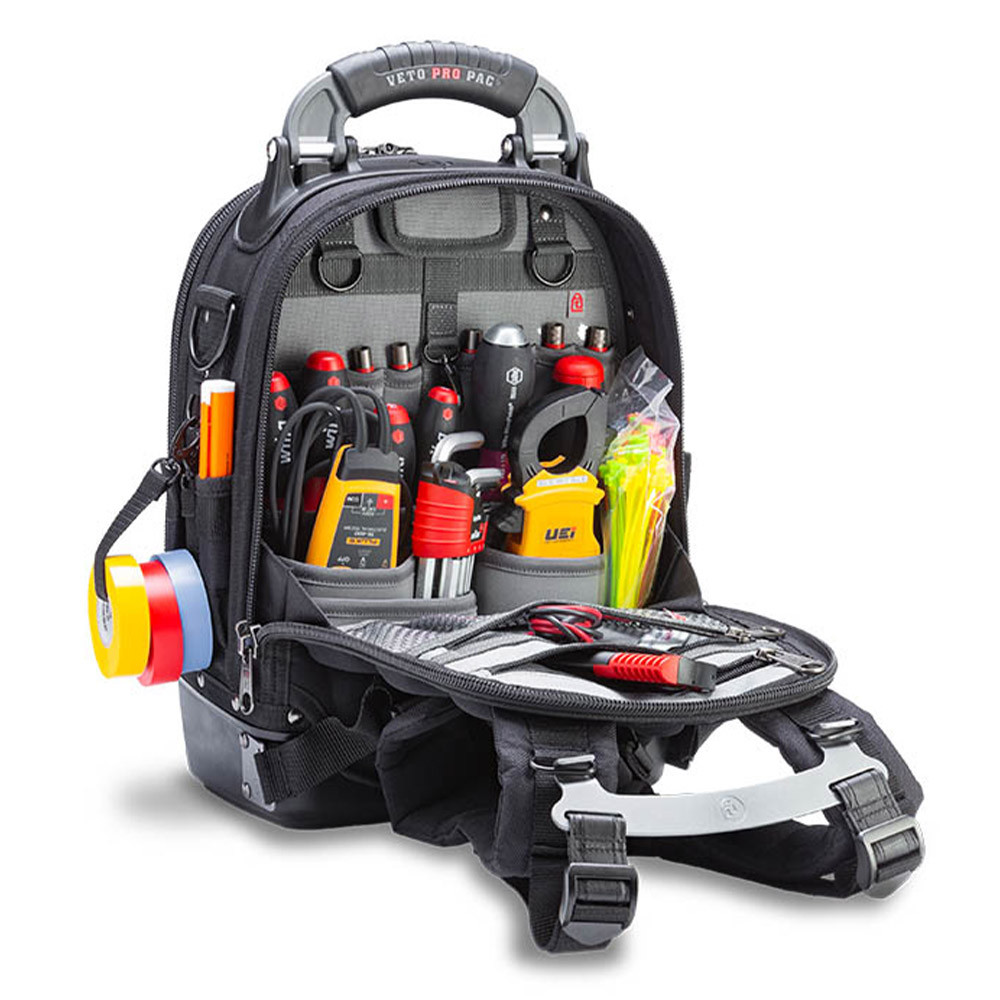 Veto Pro Pac TECH PAC MC Blackout Small Customizable Tool Backpack