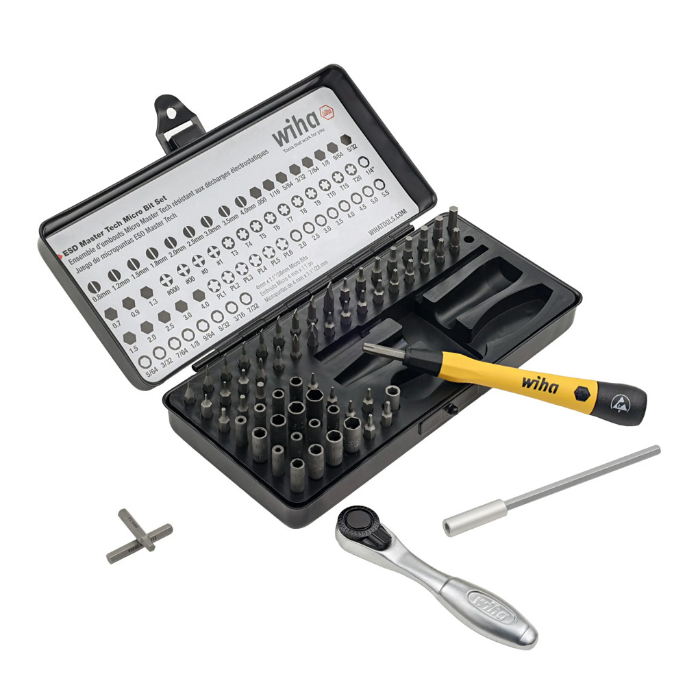 Wiha 75965 65 Piece Master Technician's Ratchet and Micro Bit Set