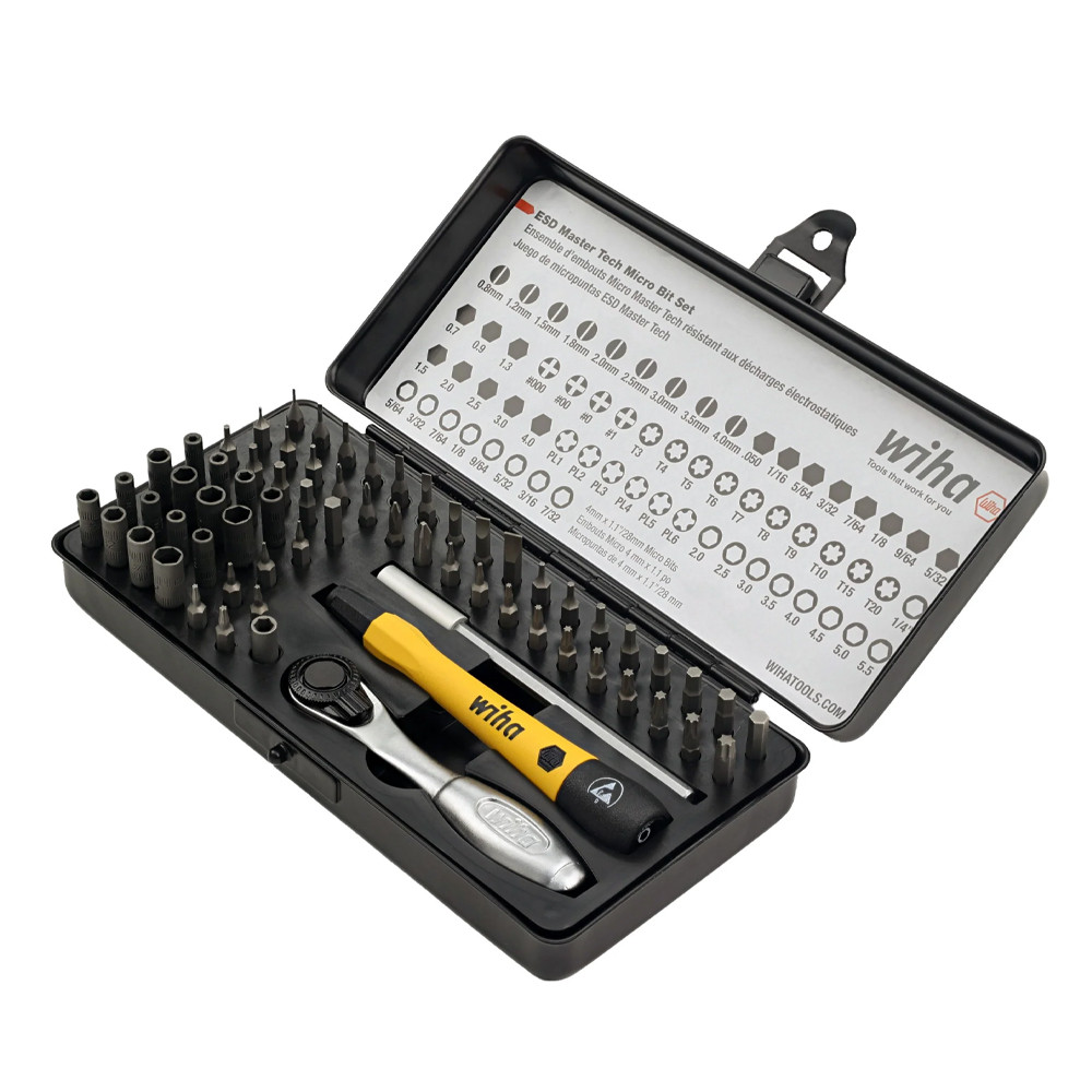 Wiha 75965 65 Piece Master Technician's Ratchet and Micro Bit Set