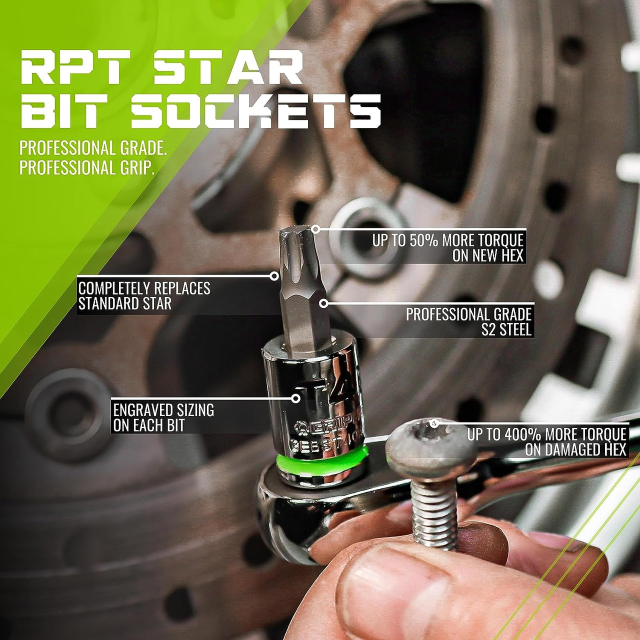 GripEdge 14-PC RPT Star Bit Socket Driver Set - TruTech Tools, Ltd.