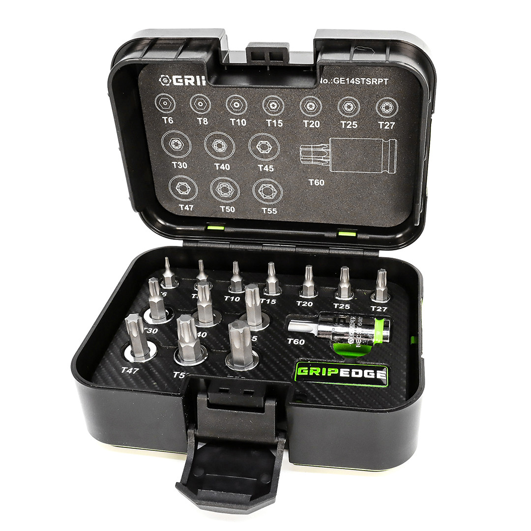 GripEdge 14-PC RPT Star Bit Socket Driver Set - TruTech Tools, Ltd.