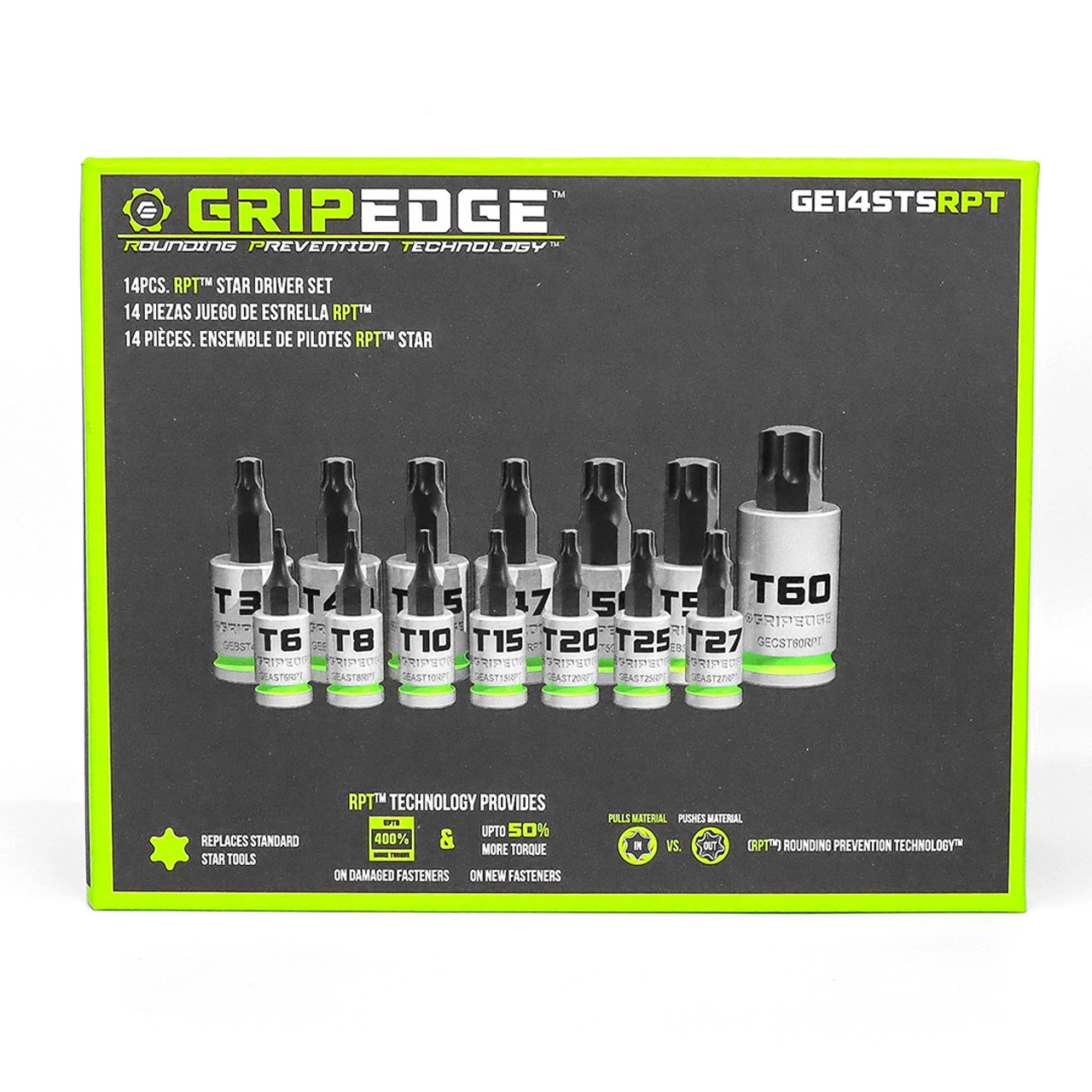 GripEdge 14-PC RPT Star Bit Socket Driver Set