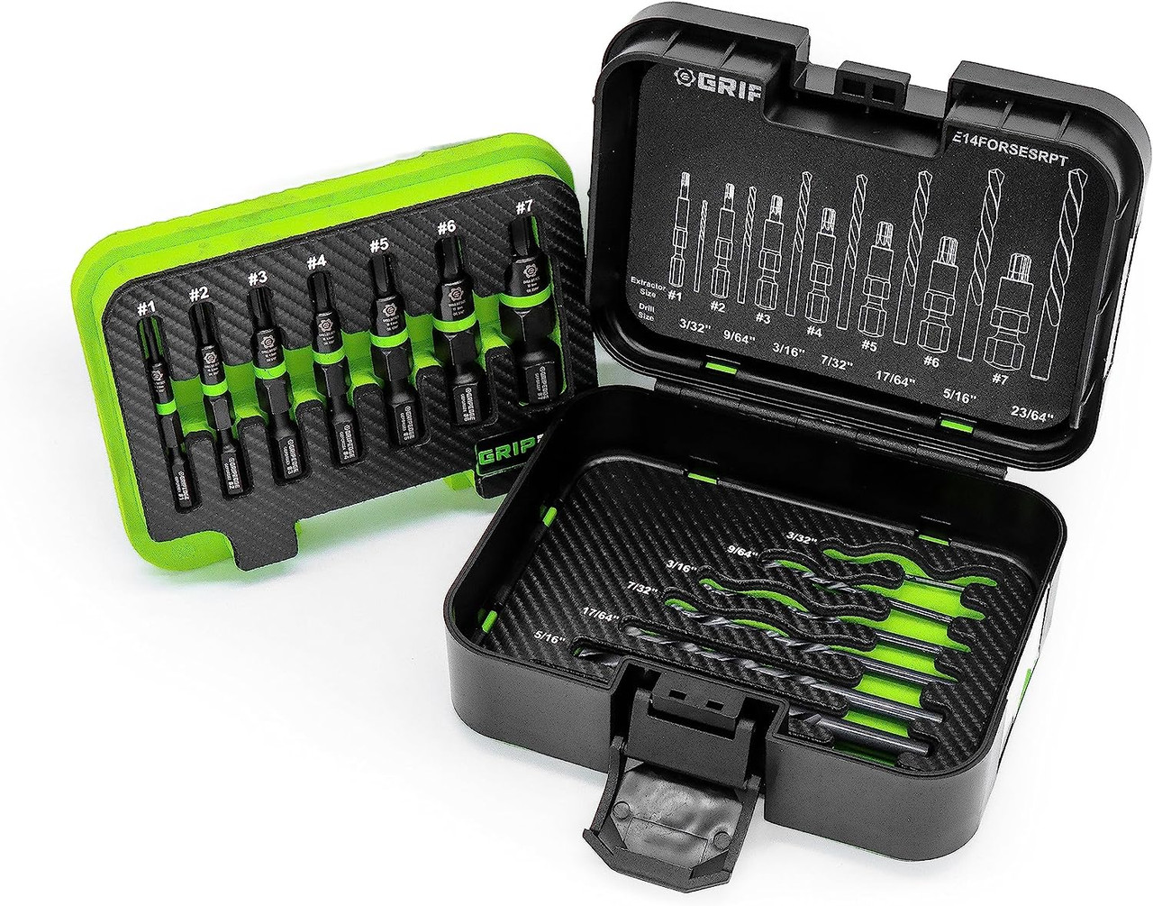 GripEdge G-FORS Broken Bolt Extractor Set - 14PC Foreign Object
