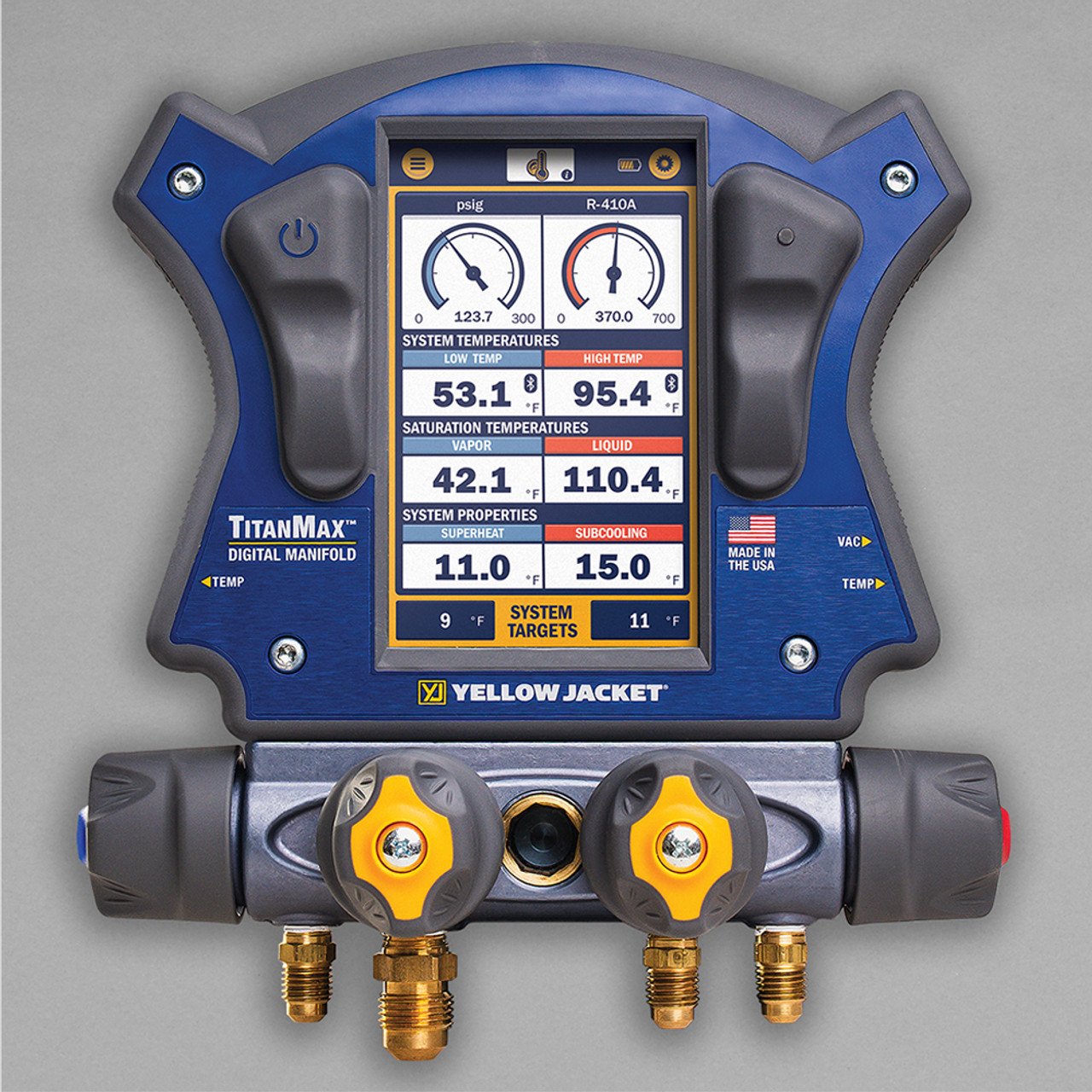 Yellow Jacket 40880 TITANMAX Digital Manifold Backpack Kit with Set of 4  PLUS II Hoses