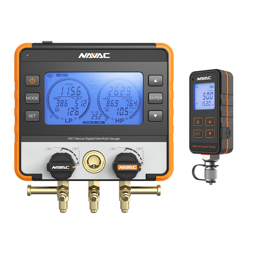 NAVAC NX1V Nexus Digital Manifold | NMV1S Micron Gauge Bundle