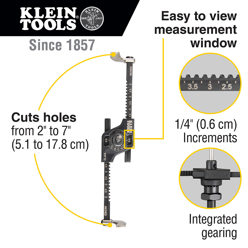 Klein Tools 53710 Adjustable Hole Saw with Auto-Set Arms