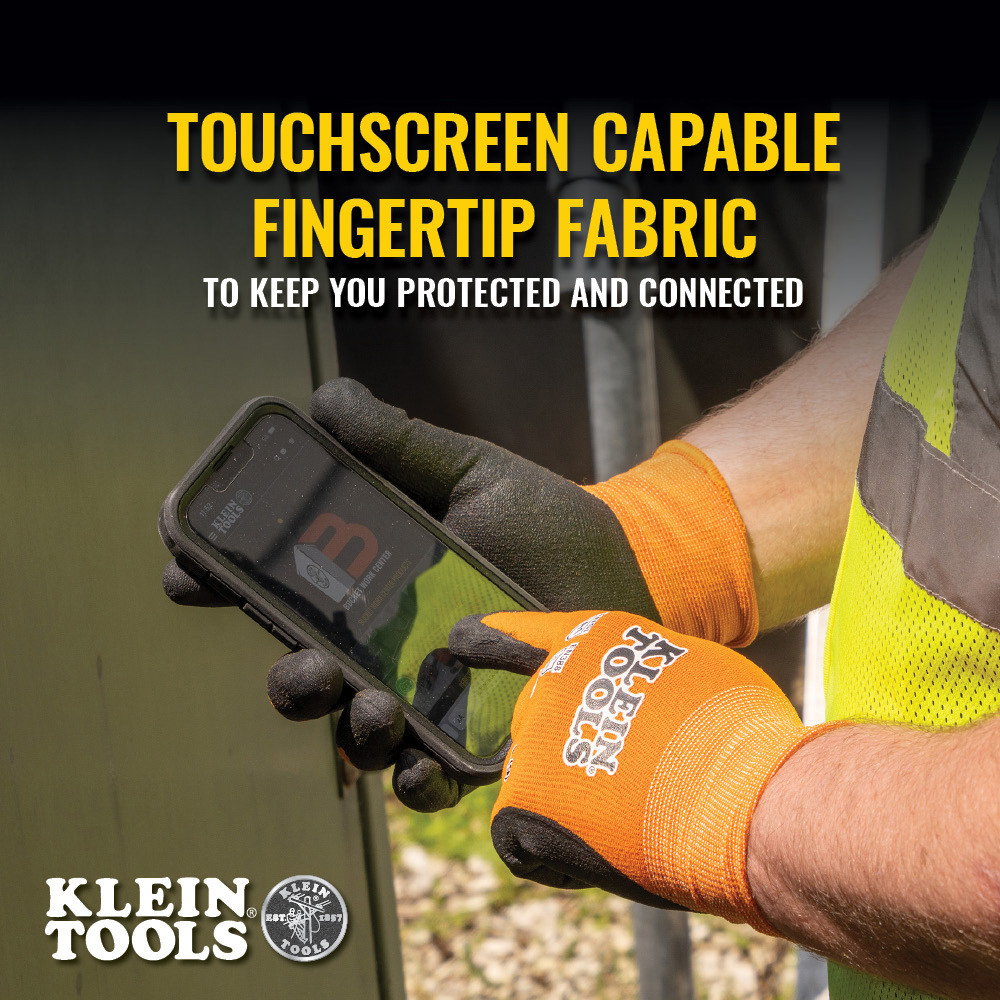 Klein Tools 60581 Knit Dipped Touchscreen Gloves Cut Level A1 - 2