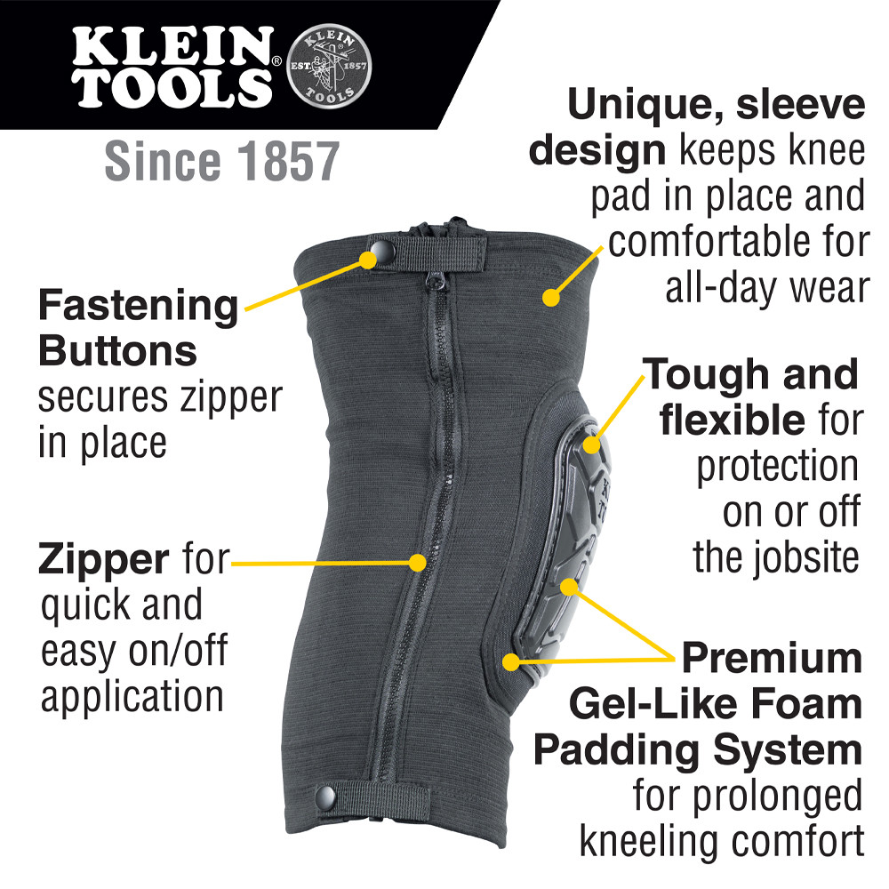Klein Tools 60629 Tough-Flex Knee Pad Sleeve M/L
