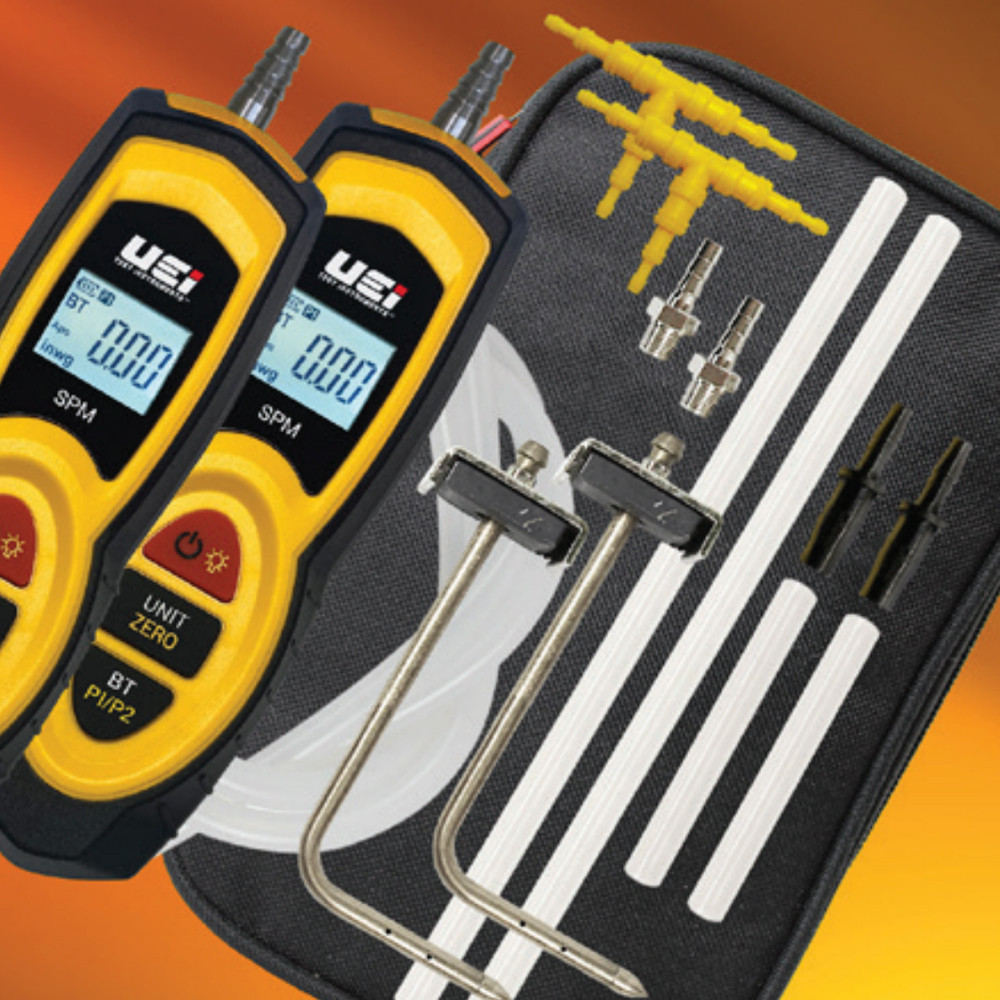 UEi SPMKIT Wireless Static Pressure Kit with Manometers, Probes, Tubing ...
