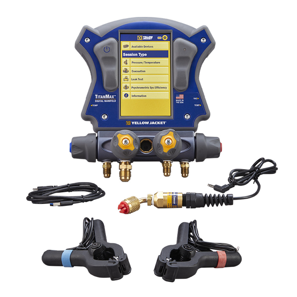 Yellow Jacket Wireless TitanMax Manifold Kit with Scale and