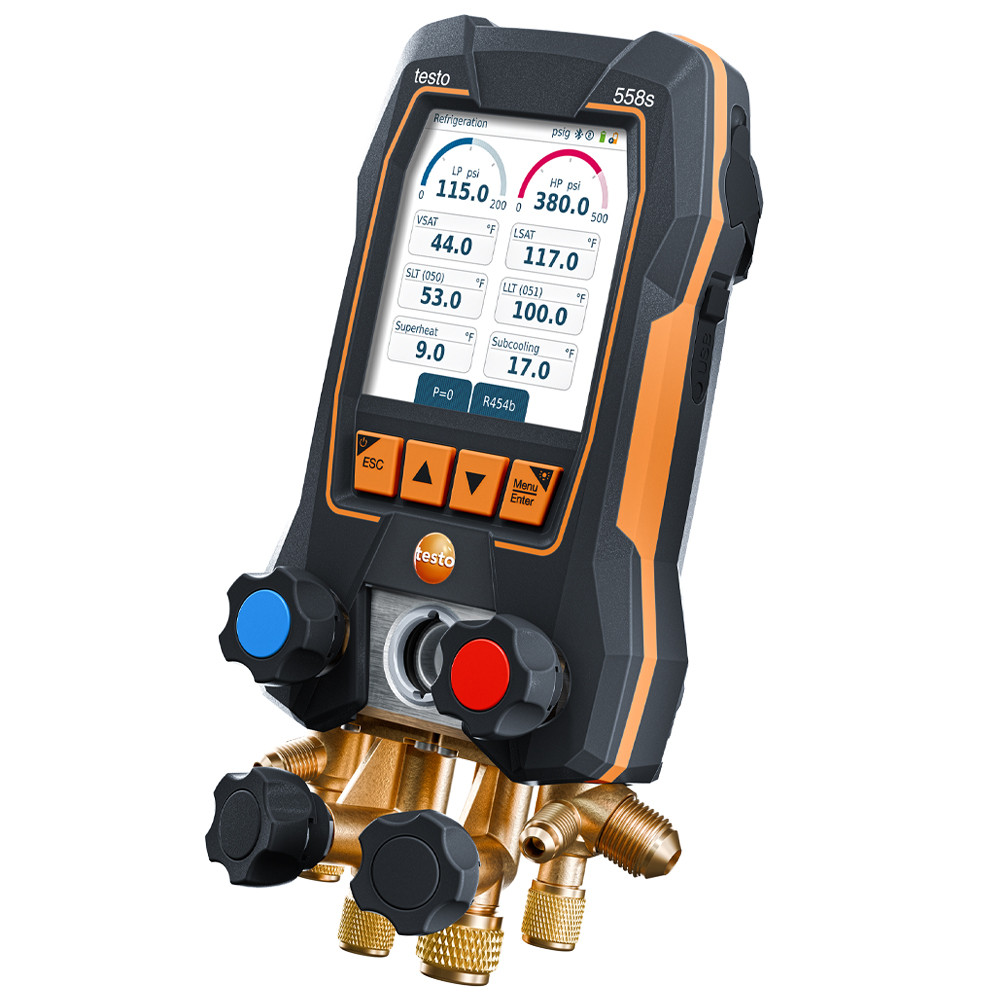 Testo 558s Digital Manifold with Temperature Smart Probes