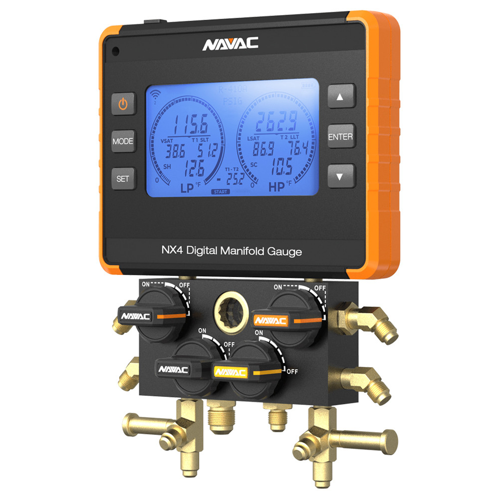 NAVAC NX4V Nexus | 4-Valve Smart Manifold Gauge | TruTech Tools