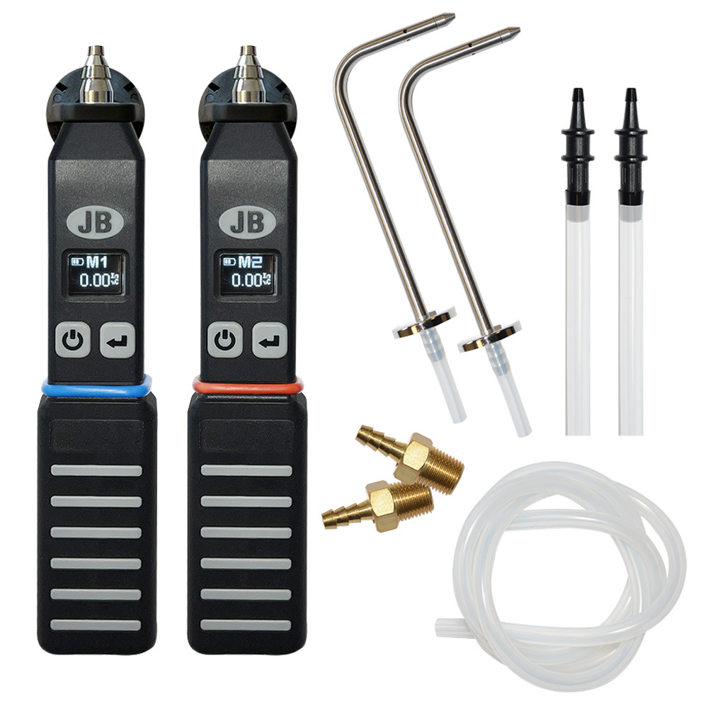 JB WM-2 Climate Class Wireless Manometer Set with Accessories and Case