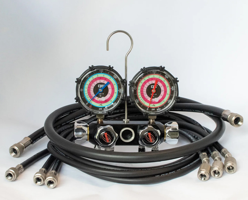 CPS BlackMax 4 Valve A2L Manifold 3-1/8