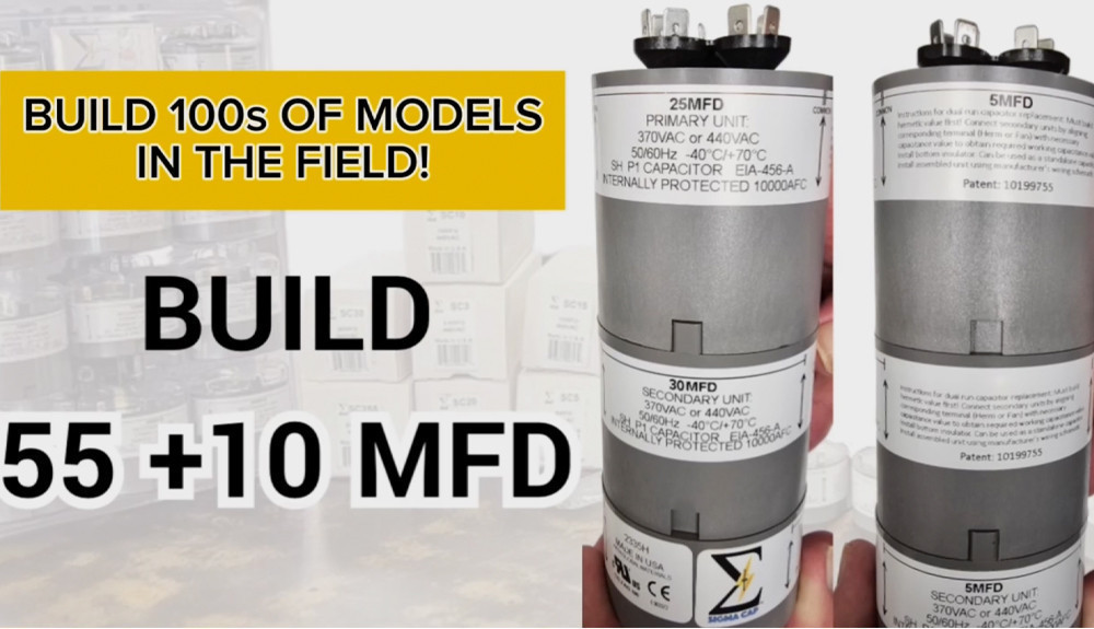 Sigma Cap SC2575 Stackable Capacitor Pod 25/7.5 MFD Dual Voltage
