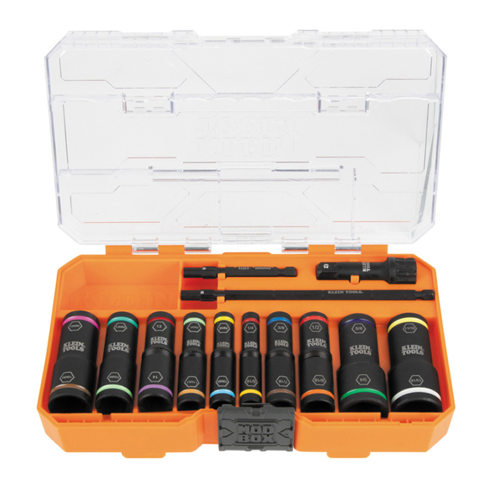 Klein Tools 65239 KNECT™ Flip-20 Impact Socket Set 13 Piece, SAE