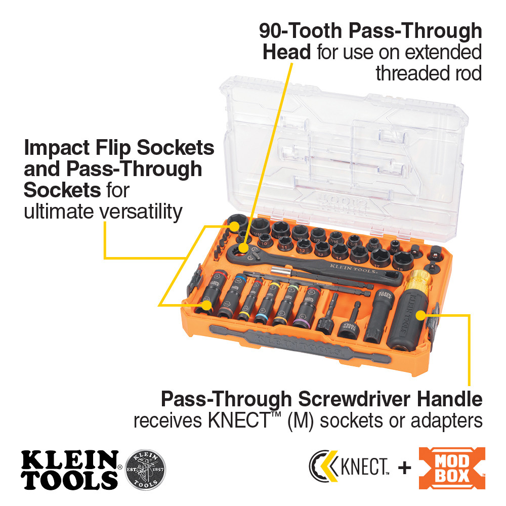Klein Tools KNECT™ Complete Impact Pass Through and Flip Socket