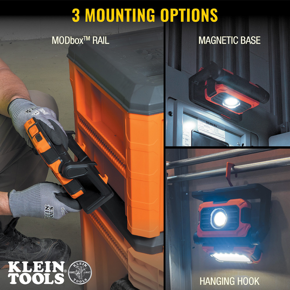 Klein Tools MODbox™ Rechargeable Dual Beam LED Work Light, Flood