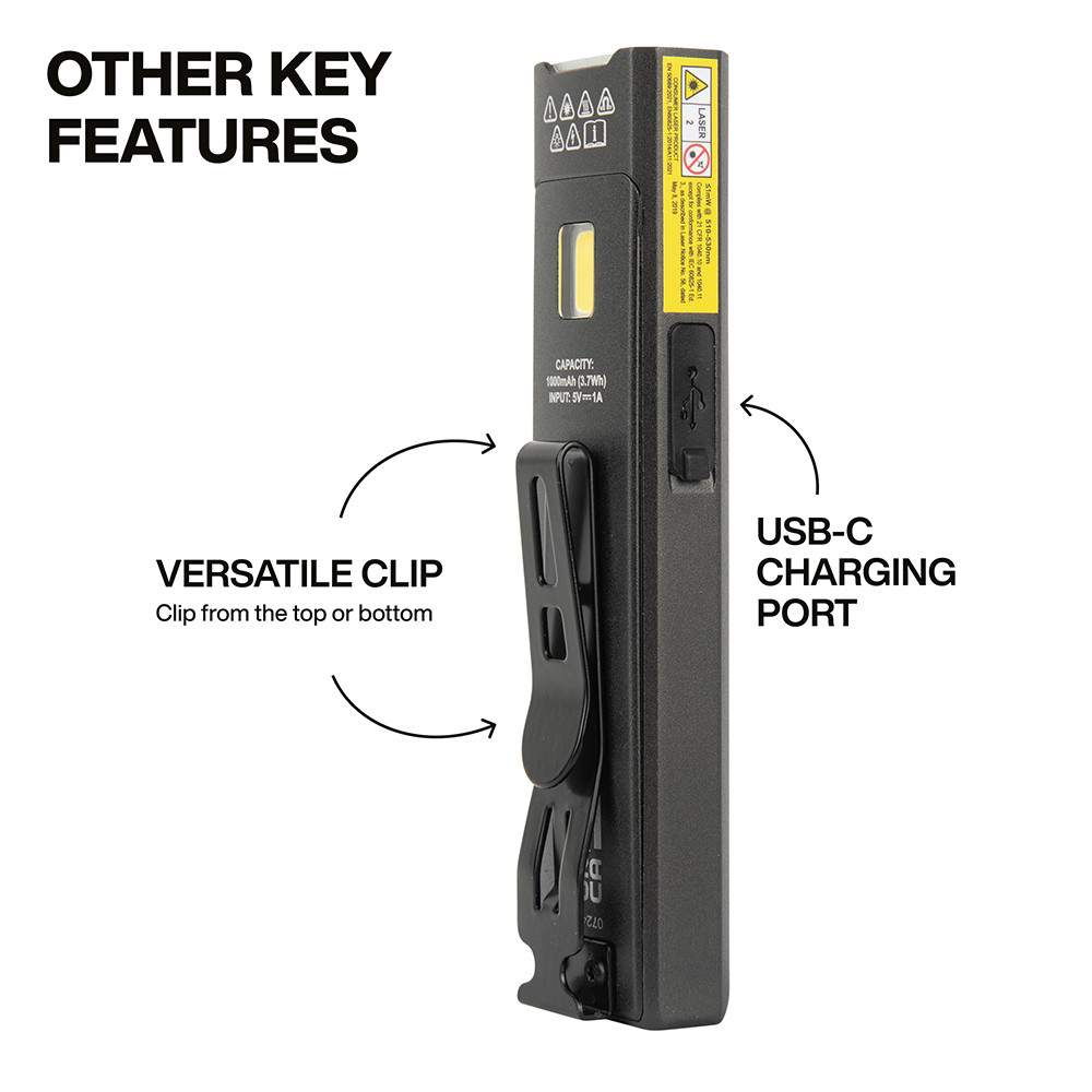 Klein Tools 56074 Rechargeable Slim-Profile LED Pocket Flashlight