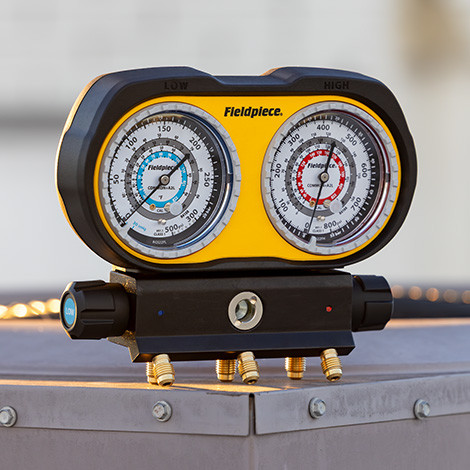 Fieldpiece GS334F Analog Gauge Set, 3 Port, Refrig, Fahrenheit