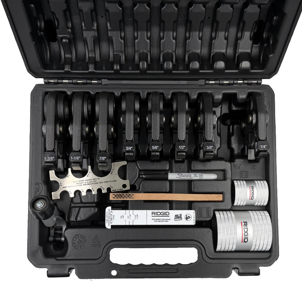 RIDGID RLS 24kN Refrigerant Copper Press Residential 8 Jaw Kit, 1