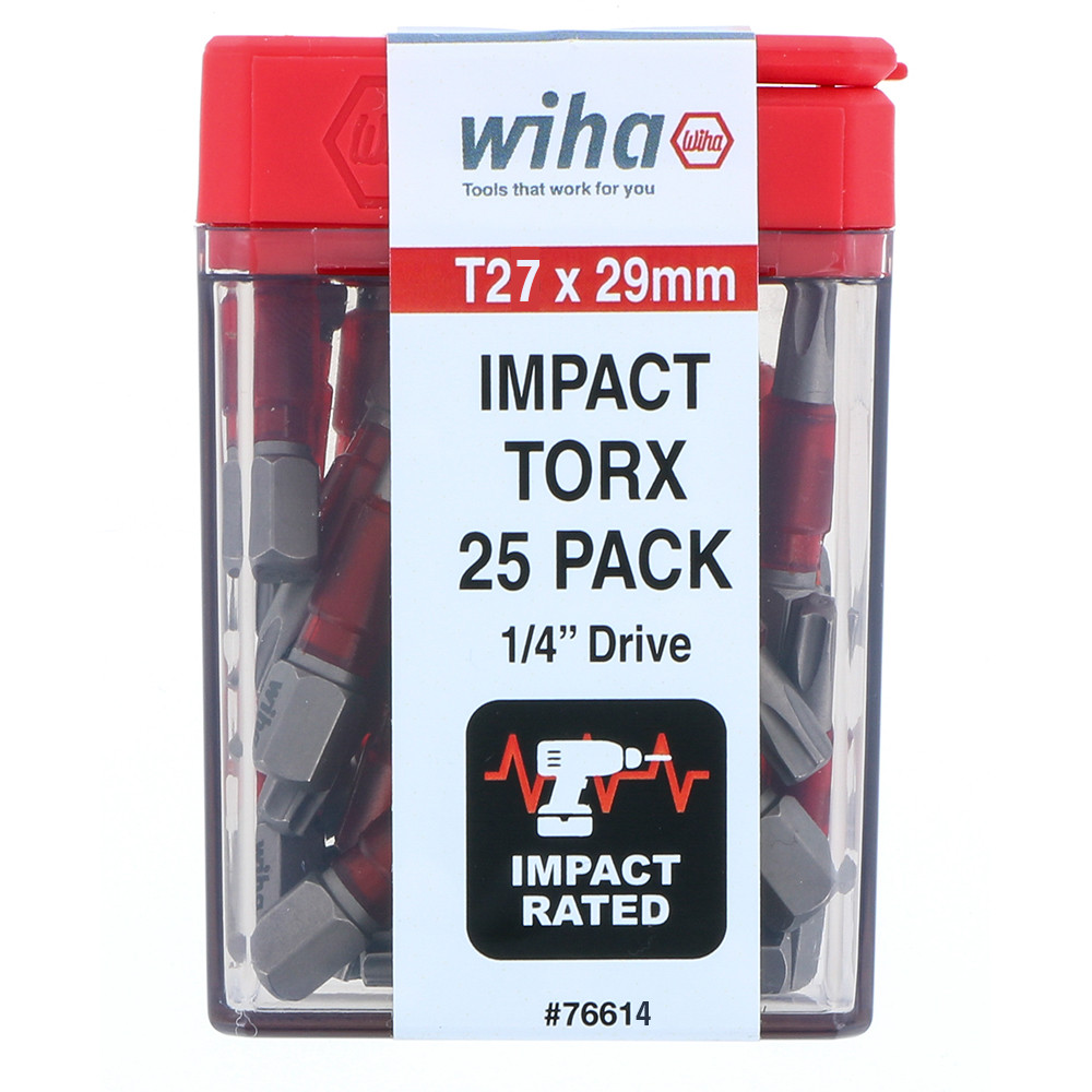 Wiha 76614 Impact Insert Bit TORX T27 - 25 Piece