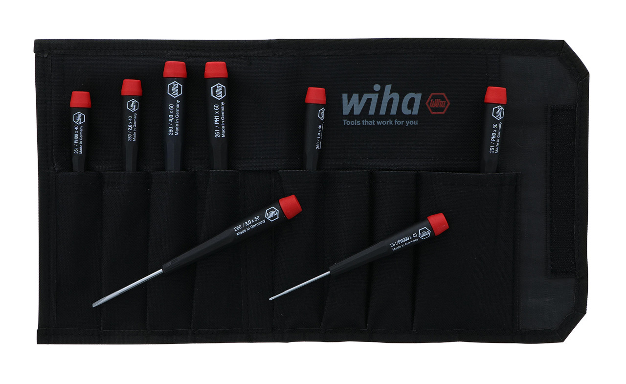 Wiha 26199 Precision Slotted and Phillips 8 Piece Set