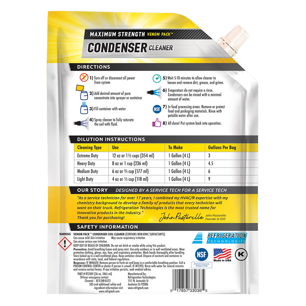 Viper Venom Pack Condenser Cleaner, Makes 9 Gallons