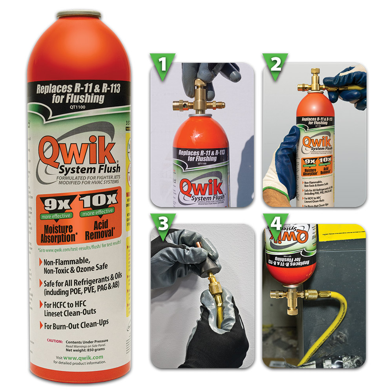 QwikProducts QT2770 QwikClean No Rinse Foaming Coil Cleaner - 18oz Aerosol  Can